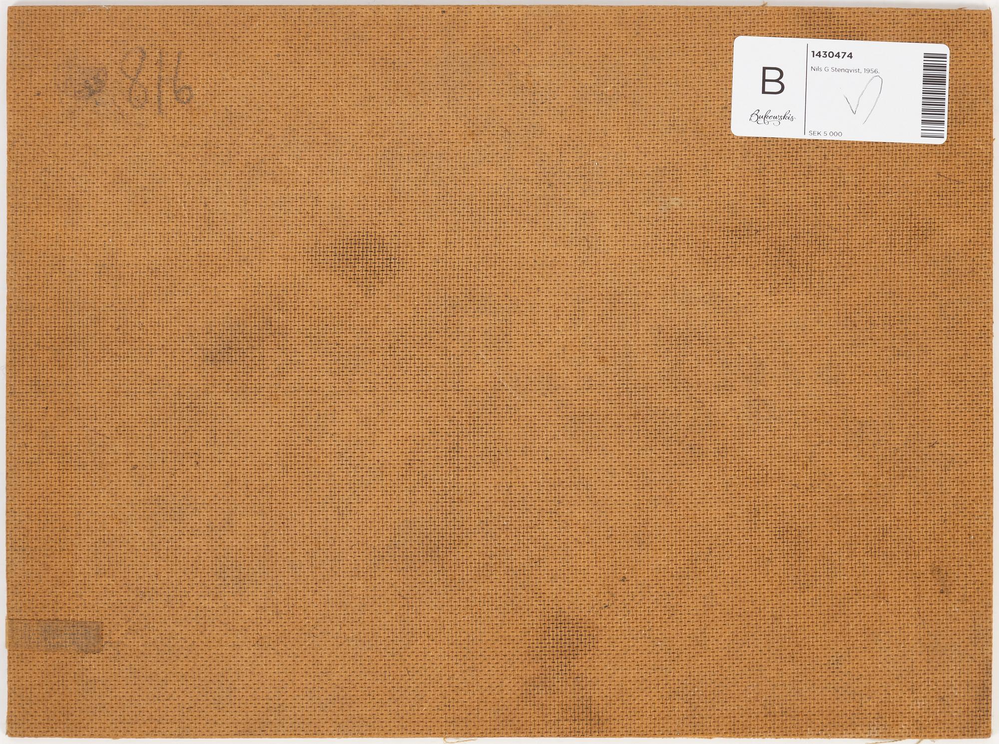 Nils Gunnar Stenqvist, olja på duk uppfäst på pannå, signerad och daterad -56.