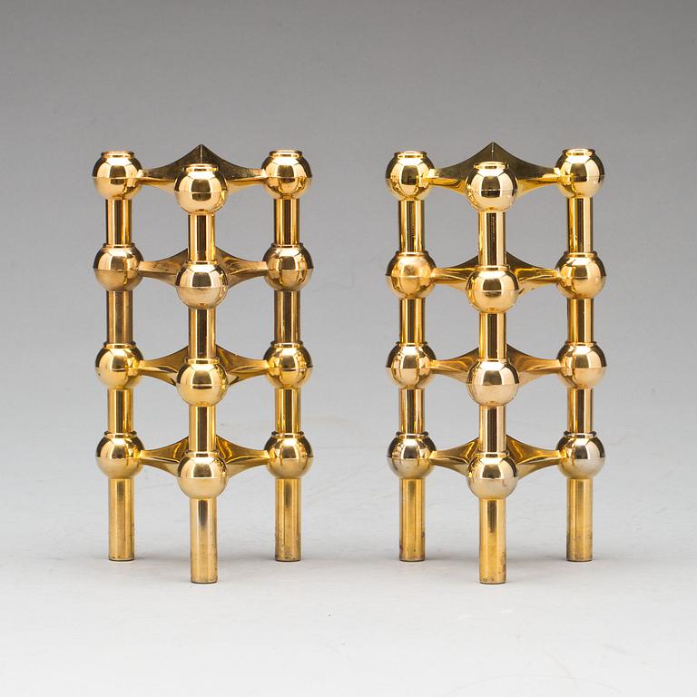 LJUSSTAKAR, 8 st, mässing, Ceasar Stoffi, Nagel, Västtyskland.