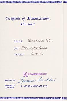 DIAMANT, briljantslipad 0,88 ct H (Wesselton) / VVS2.