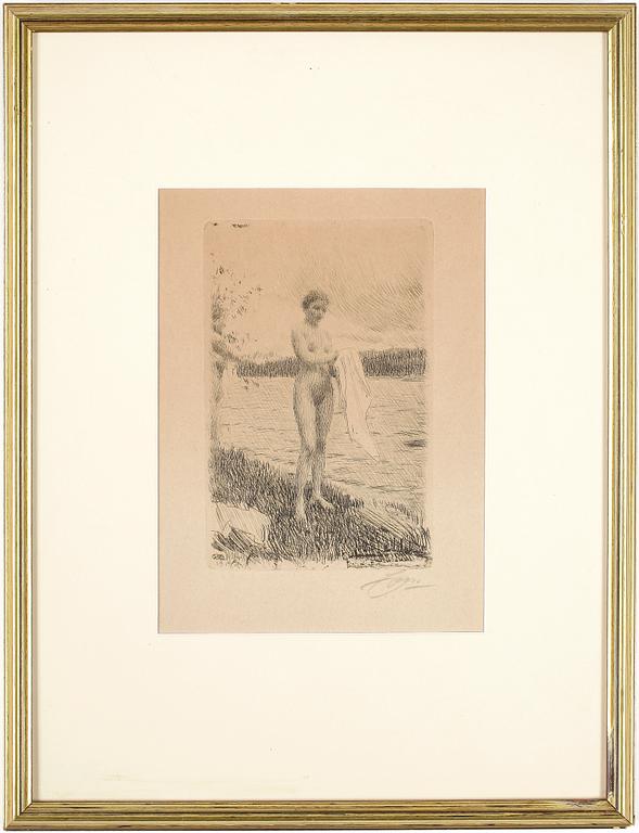 ANDERS ZORN, etsning, 1919, signerad.