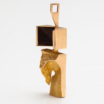 Björn Weckström, A 14K gold pendant "Narcissos" with a smoaky quartz and a rock crystal. Lapponia 1965.