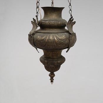 AMPEL, 1800-/1900-tal. Höjd ca 95 cm.