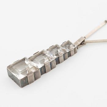 Necklace in silver with faceted rock crystal, Stigbert.