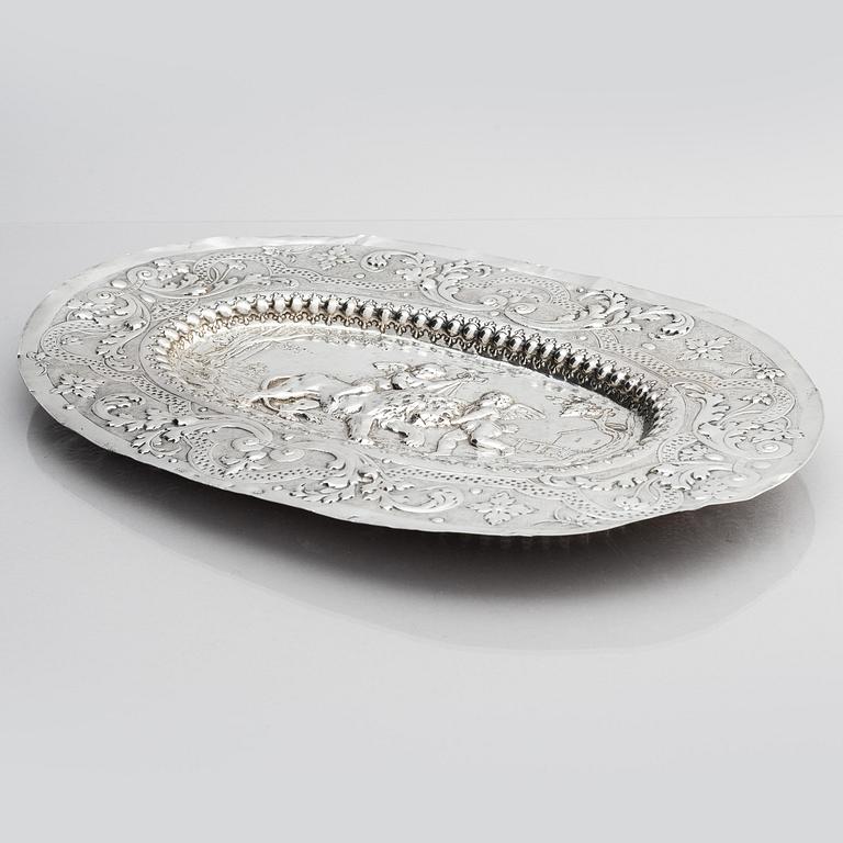 Presenterfat, silver, oidentifierad mästare, Danzig 1670-1700. Barock.