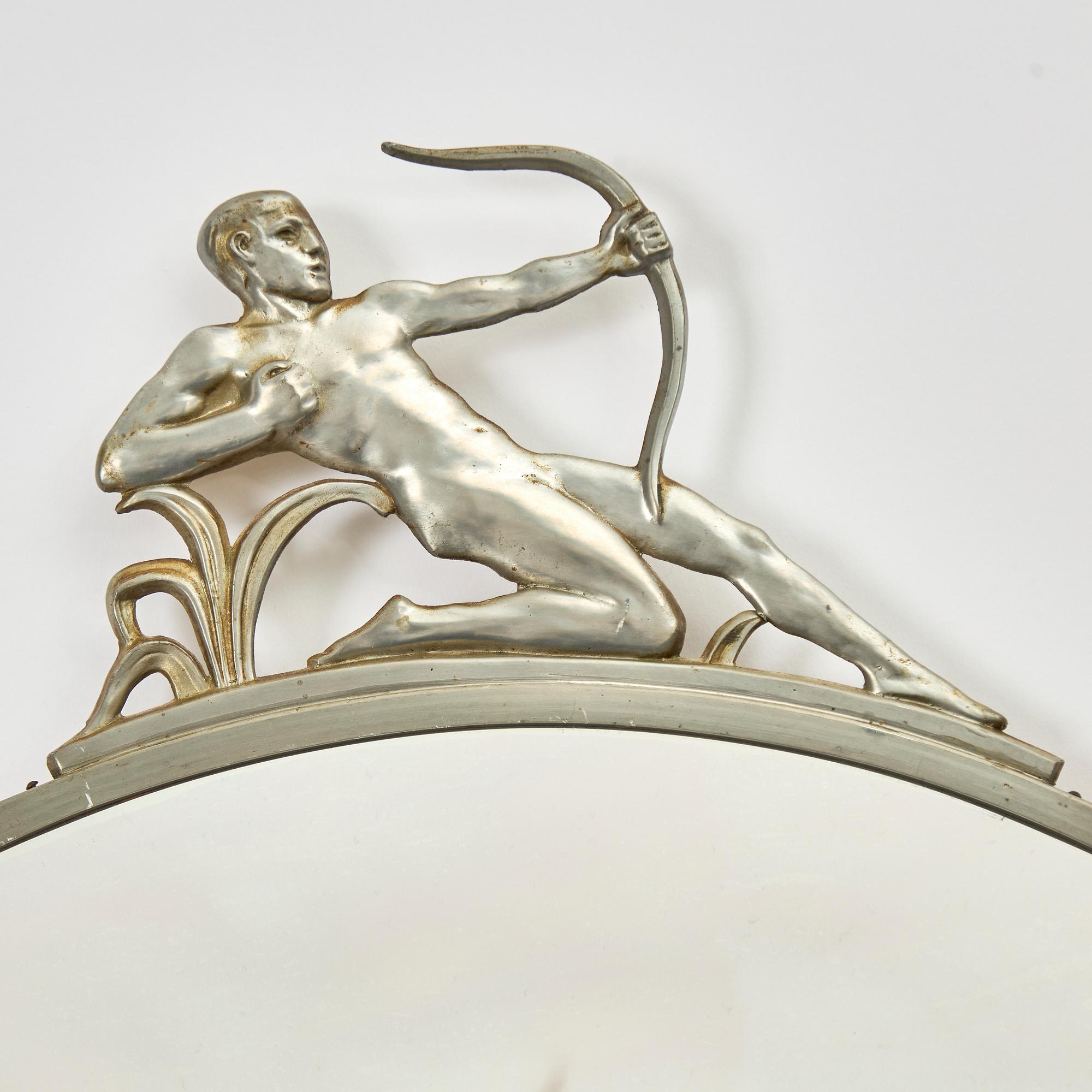 A pewter mirror, Sweden, 1920s/30s.