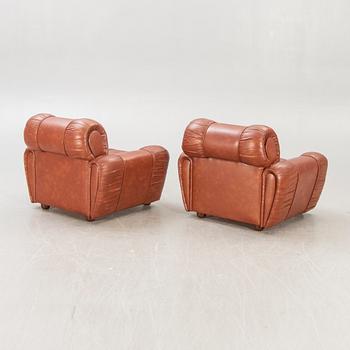 Armchairs, a pair, 1970s-80s, probably Italy.