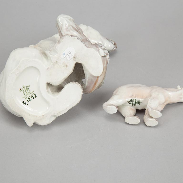 Dahl Jensen, three porcelain polar bears, Denmark.