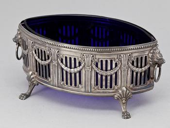 JARDINNIERE. Vitmetall och glas, WMFM, 1900-talets andra hälft.