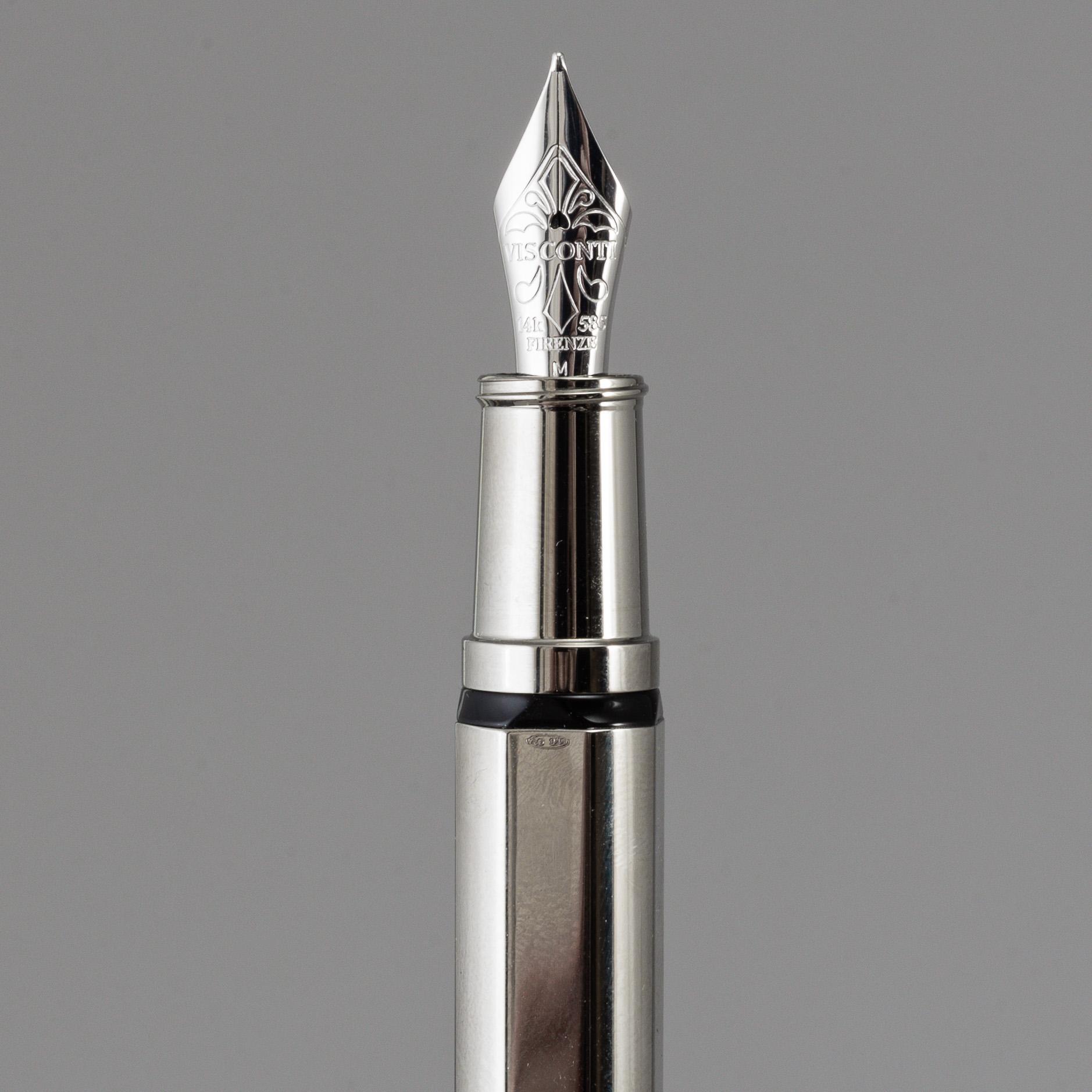 A Visconti Metropolis sterling silver fountain pen, Florence, Italy.