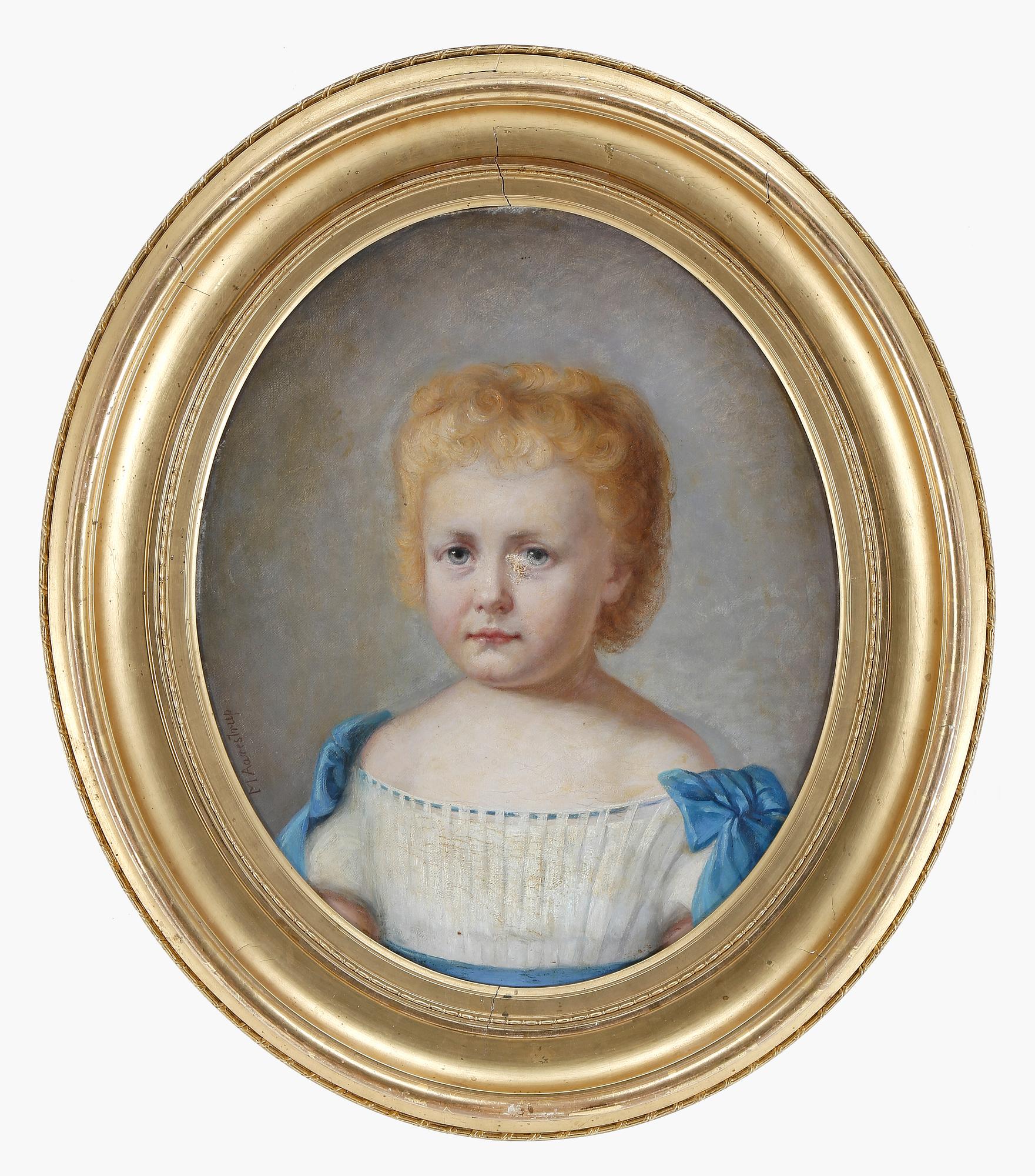 MARIE HELENE AARESTRUP, olja på duk, signerad, daterad Snogeholm 1869.