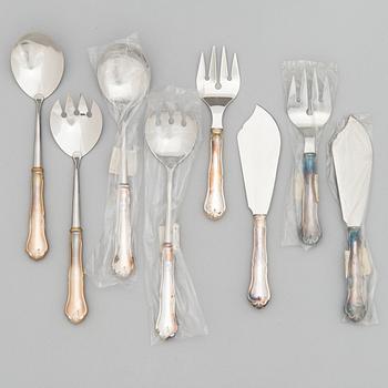 Bestickuppsättning, 89 delar, silver, "Chippendale", finska stämplar och kontrollstämplar 1967-99.