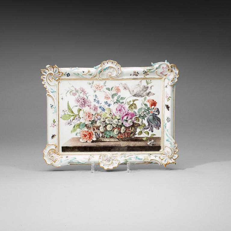 TAVLA, porslin. Meissen, 1700-tal.