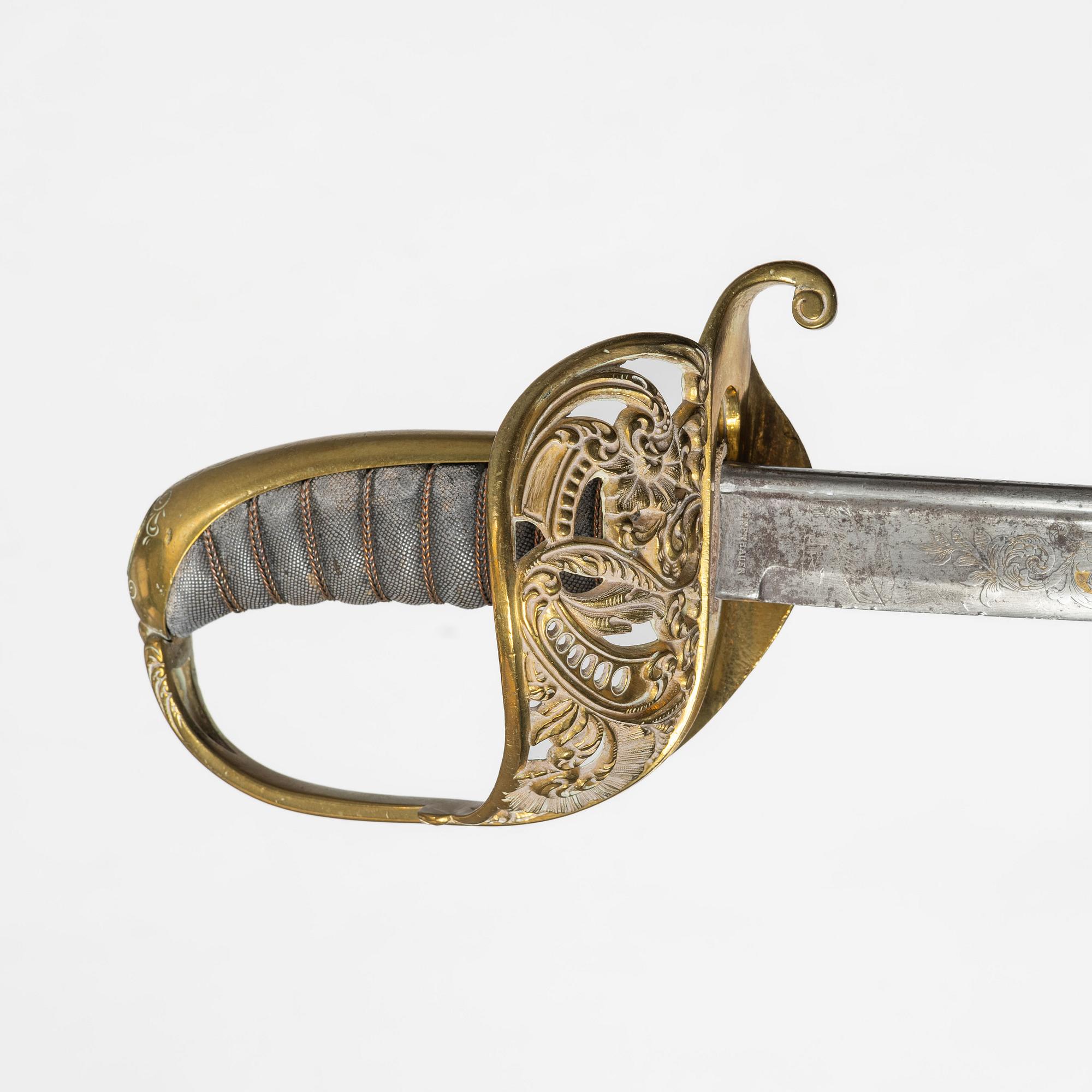 Sabel, svensk, m/1859 för officer, med balja.