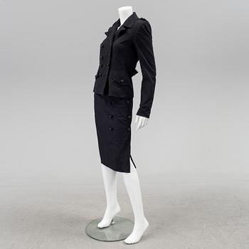 A jacket and skirt by Yves Saint Laurent rive gauche, size 36.