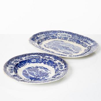 A set of 58 creamware service parts, predominantly from the 'Swedish Castles' series, Rörstrand.