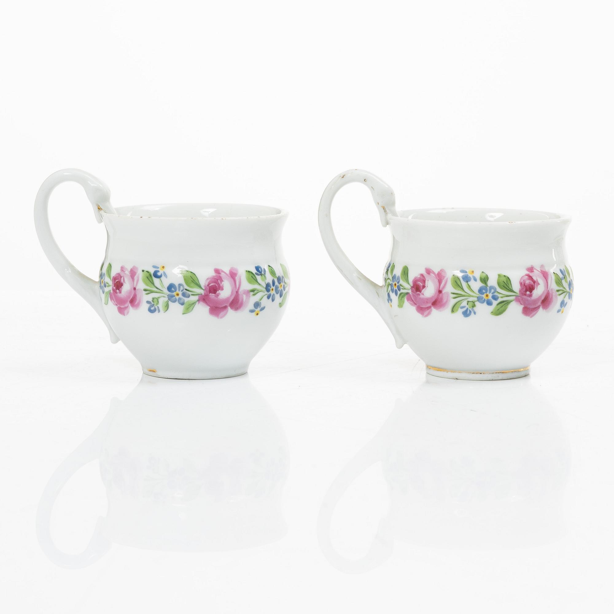 Meissen, Servisdelar, åtta stycken, främst 1800-tal.
