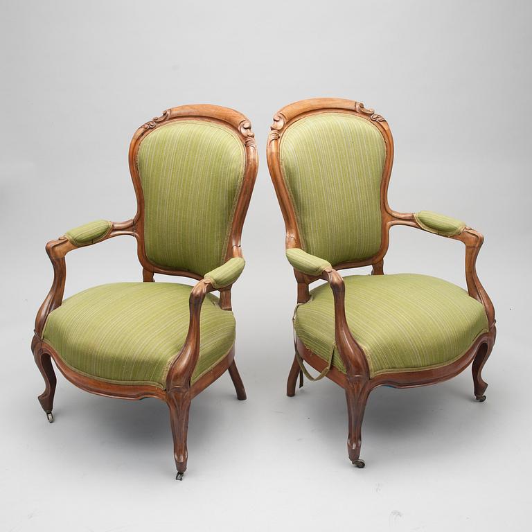 NOJATUOLIPARI, rokokootyyliset, 1800-luvun puoliväli.