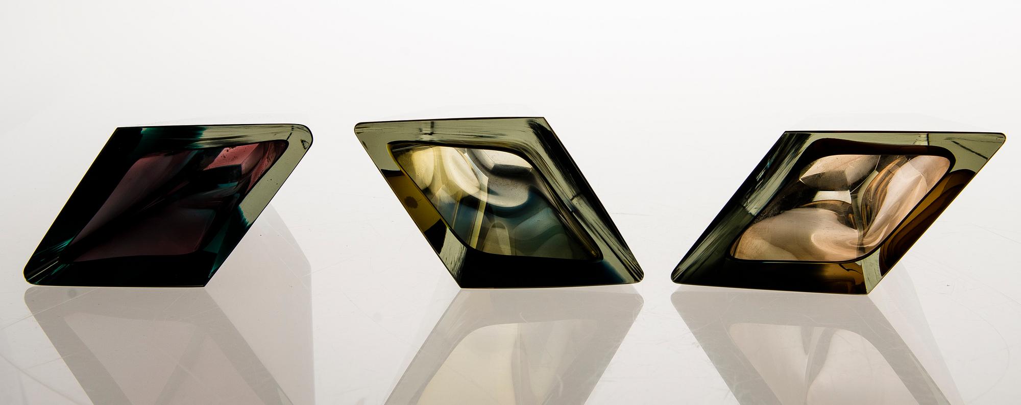 Kaj Franck, A set of six signed 'Prisma' vases.