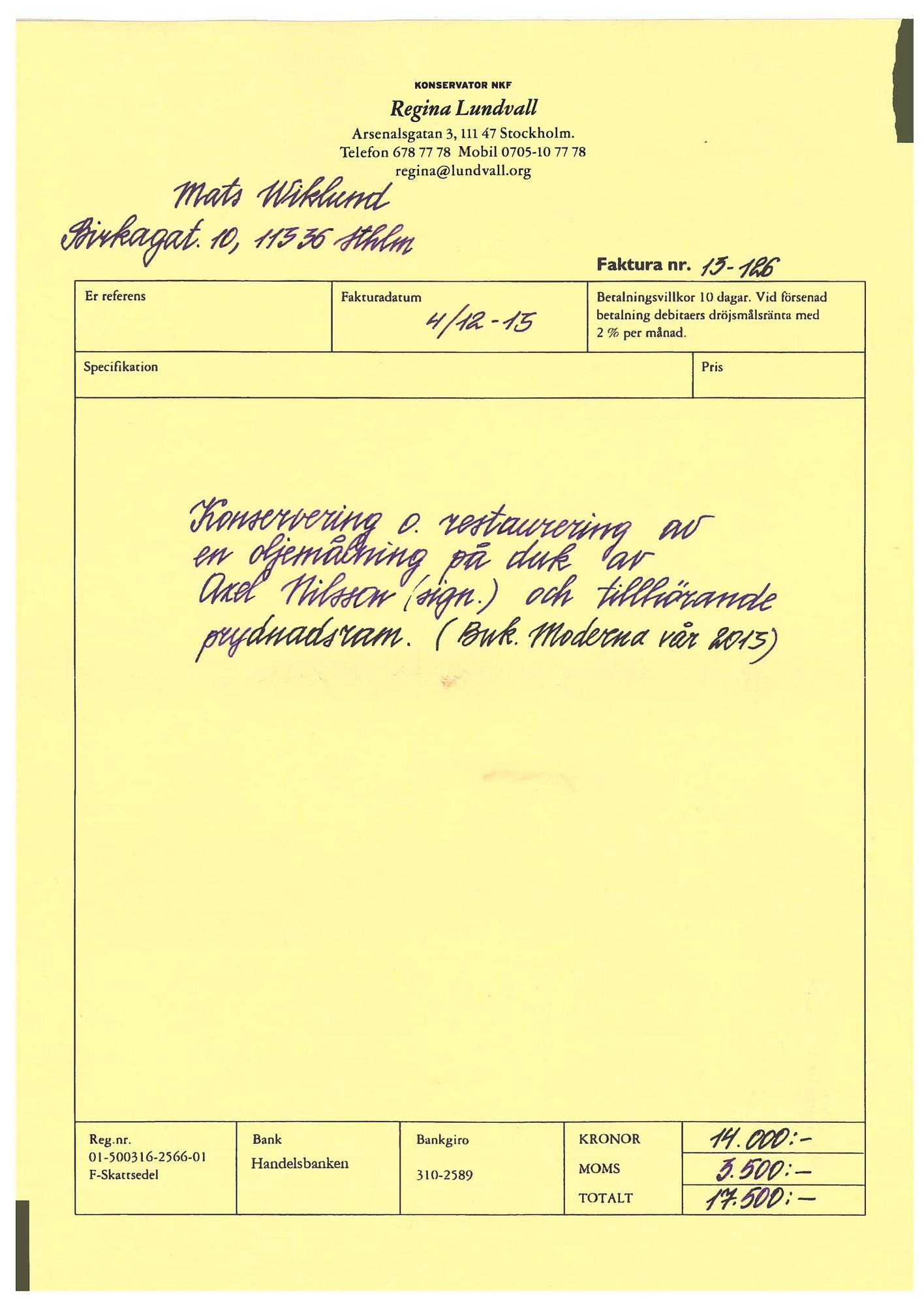 Axel Nilsson, "Stilleben med blå variationer" (Still life with blue variations).