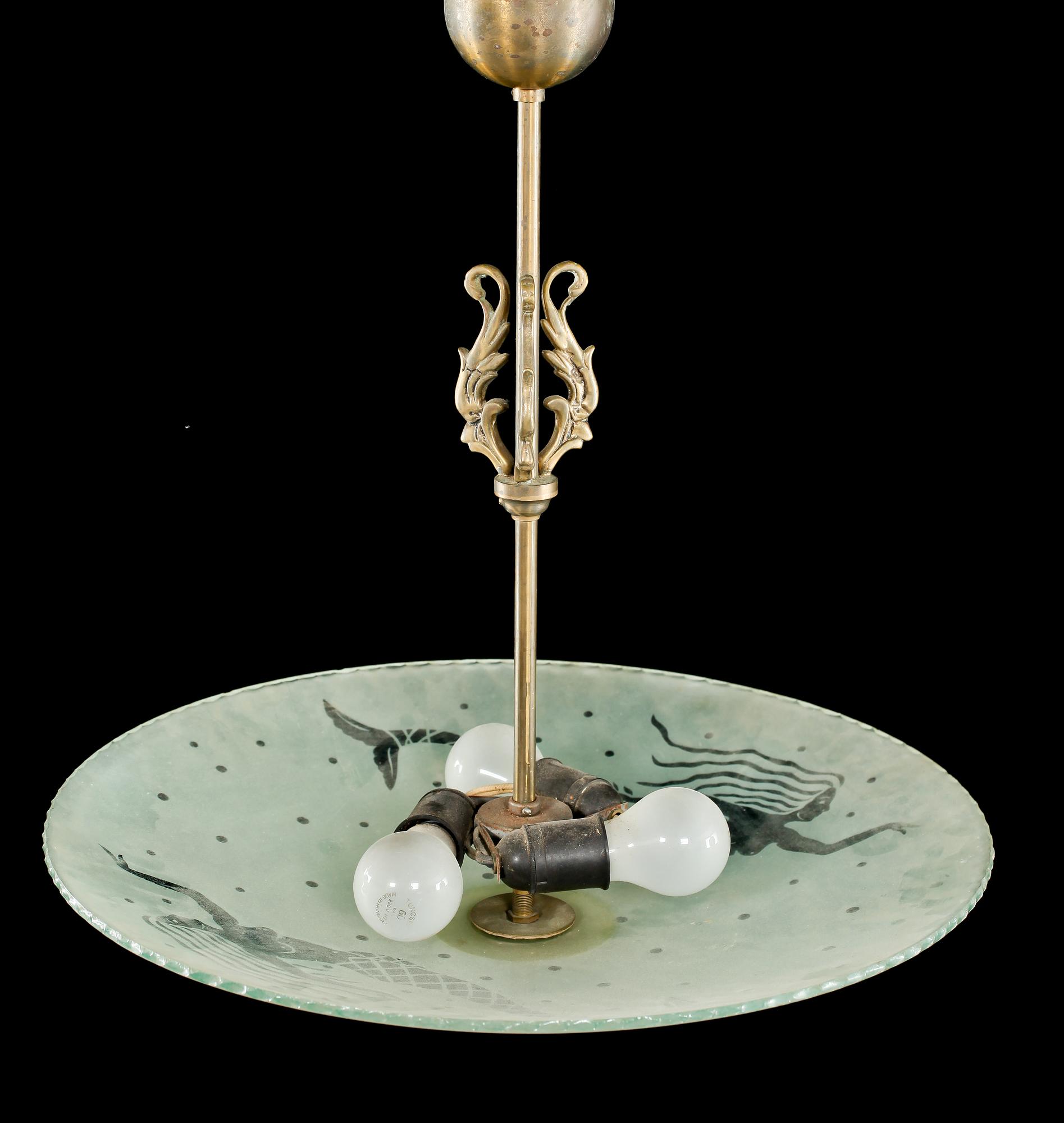 TAKLAMPA, art deco, 1900-talets andra kvartal. Höjd ca 60 cm.