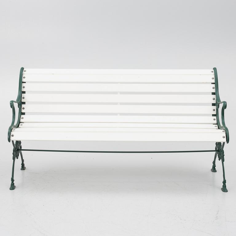 Garden bench, armchair and table, 20th century.