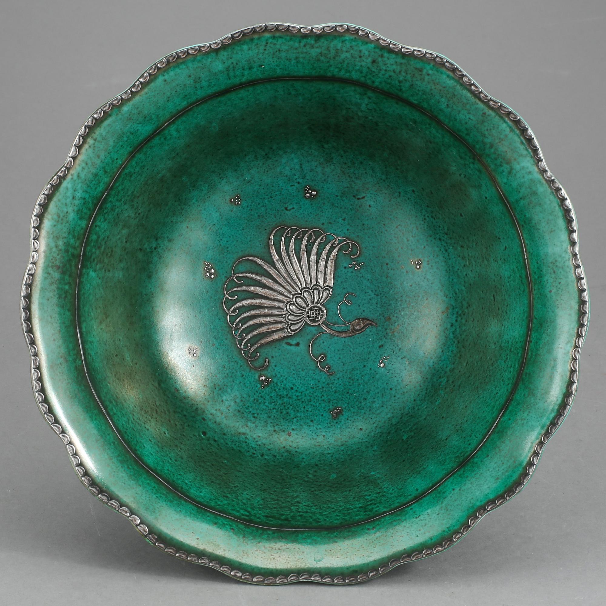 SKÅL, flintgods, Wilhelm Kåge, Argenta, Gustavsberg, 1950-tal.