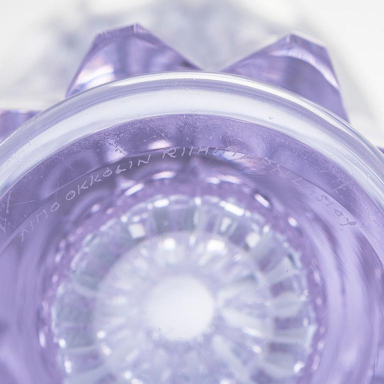 Aimo Okkolin, a vase, signed Aimo Okkolin Riihimäen Lasi Oy.