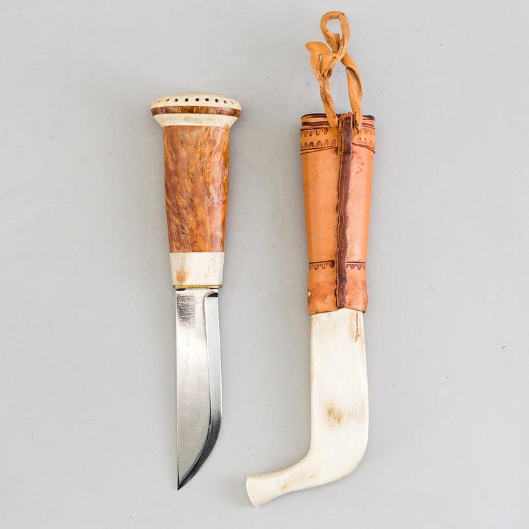 JAKTKNIV, signerad Janne Marttiini, Rovaniemi, Finland, 1986.