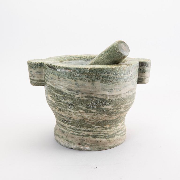 A Swedish early 1900s marble mortar.