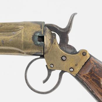 A Swedish percussion revolver, 'Aledalare', second half of the 19th Century.