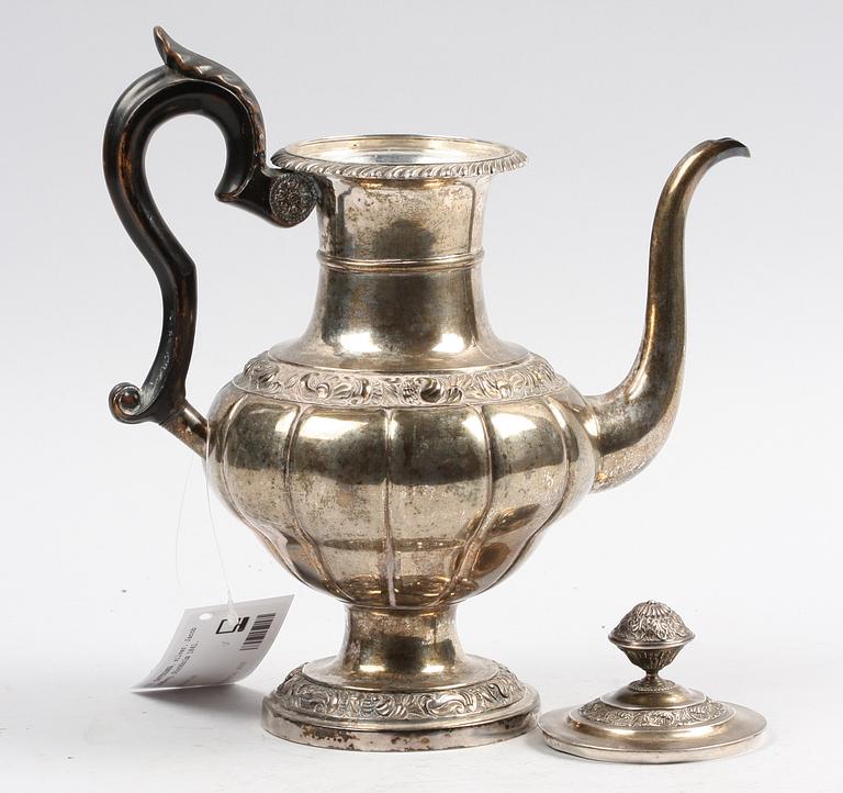 KAFFEKANNA, silver. Jacob S Lundberg, Stockholm 1841.