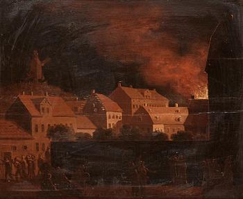 1037. Pehr Hilleström, A fire at Södermalm, Stockholm.