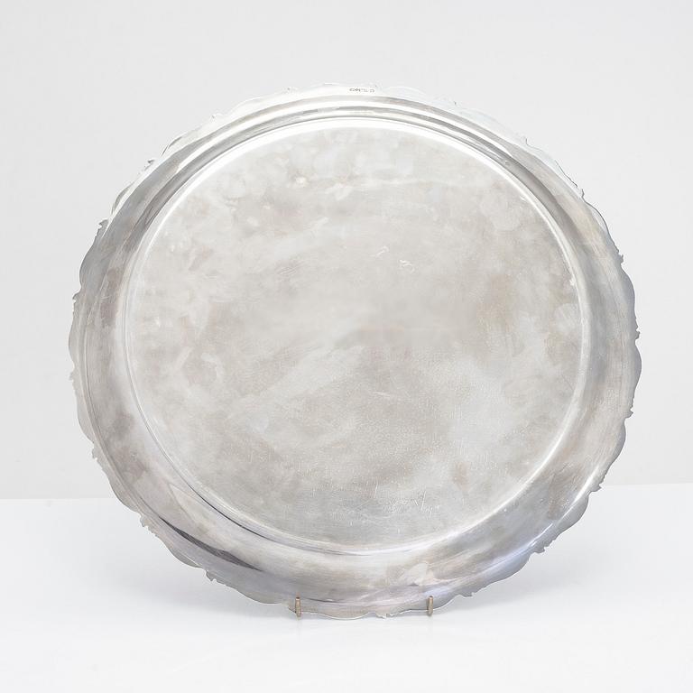 A silver tray, manufacturer Kultakeskus, Hämeenlinna, Finland 1963.