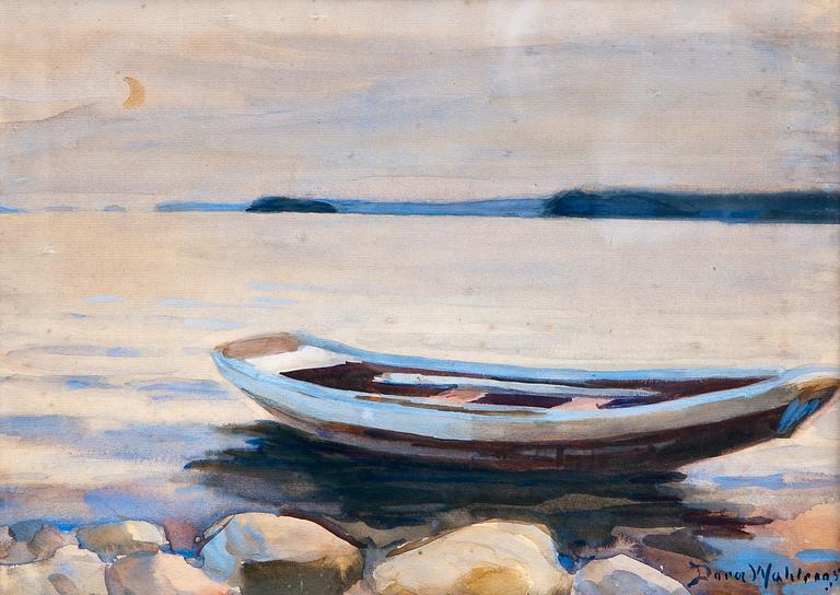 Dora Wahlroos, AN OLD BOAT ON THE SHORE.
