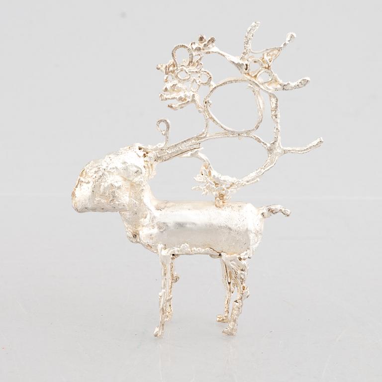 A sterling silver sculpture, mark of Lars Arby, Gothenburg, Sweden 1982.