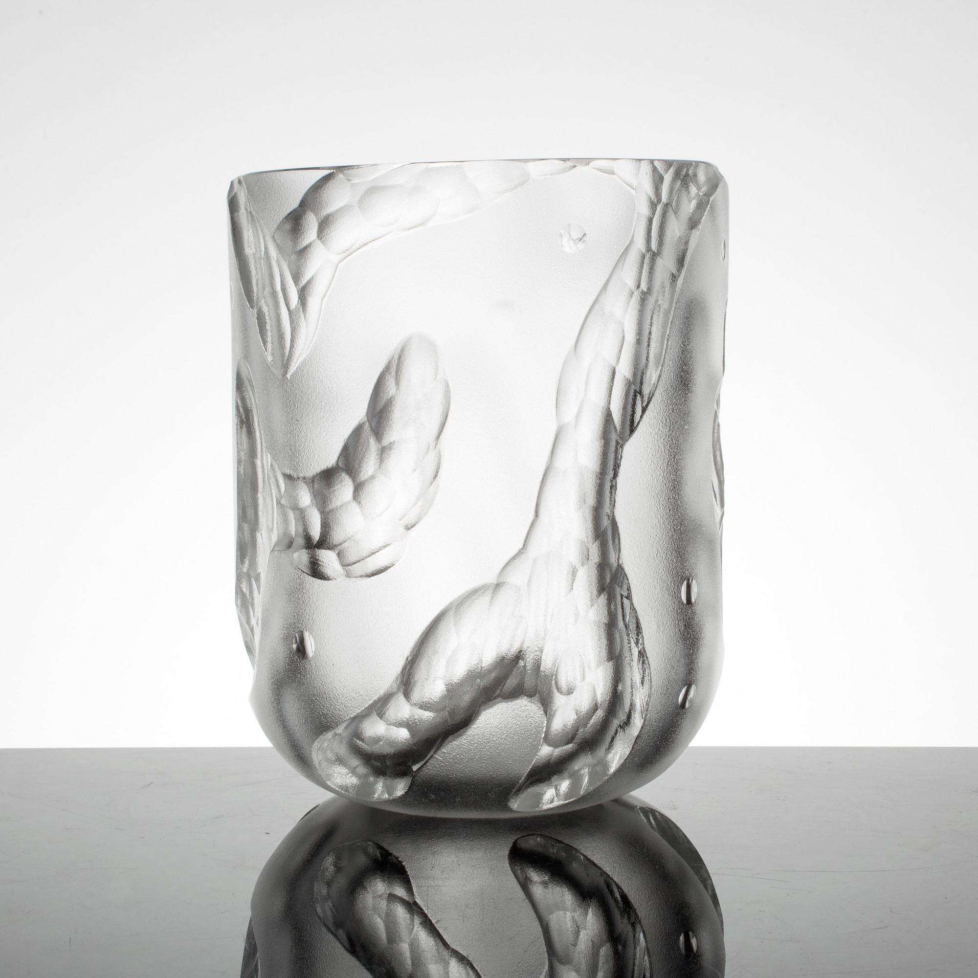 a Swedish glass vase designed by Sven Erik Skawonius, by Kosta.