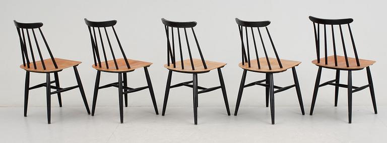 STOLAR, 5 st, "Fanett", Ilmari Tapiovaara, Edsbyverken, modellen formgiven 1949.