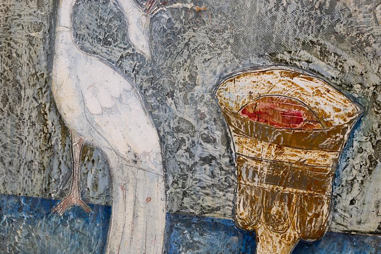 Gleb Bogomolov, Composition with Byzantine bird, signed 1983.
