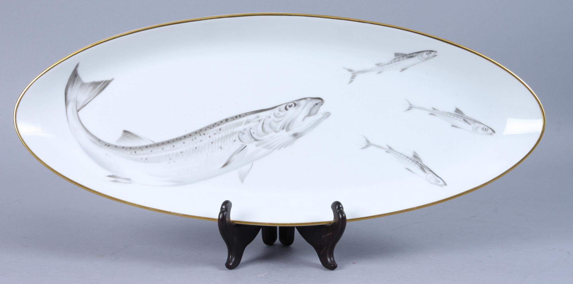 FISKSERVIS, 9 delar, porslin, Heinrich, Bavaria.