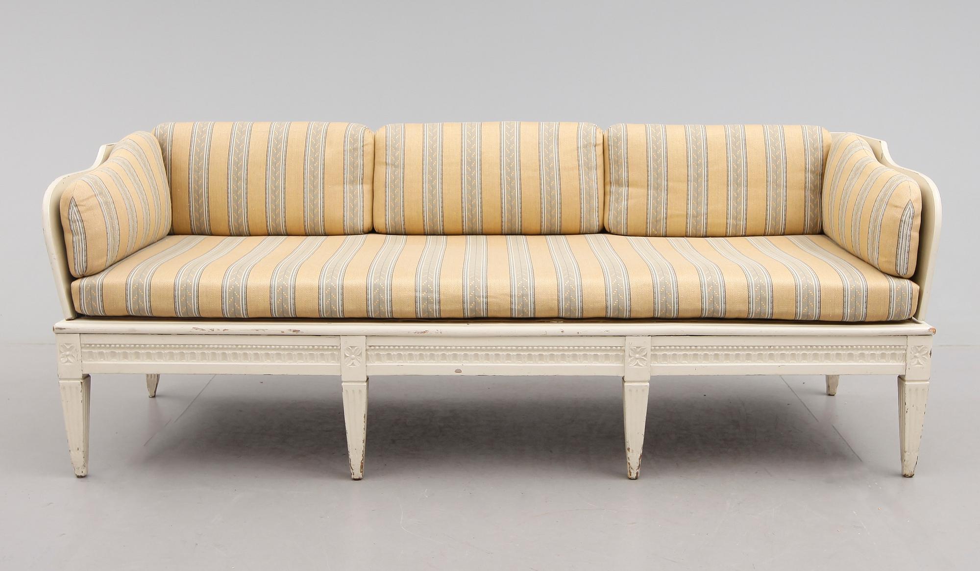 TRÅGSOFFA, sengustaviansk, 1700-/1800-tal.