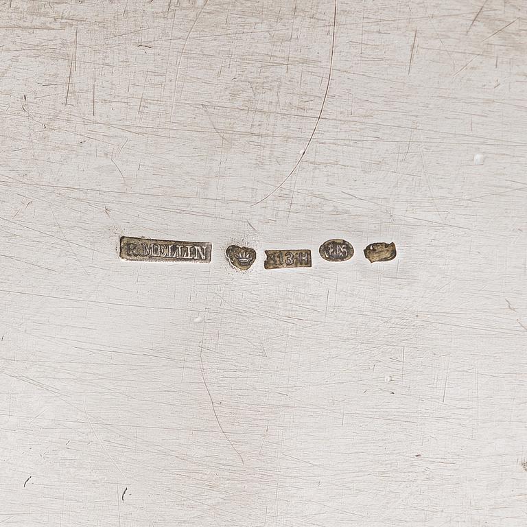 A three-piece gadrooned silver coffee set, Helsinki and Turku 1911 and 1914.