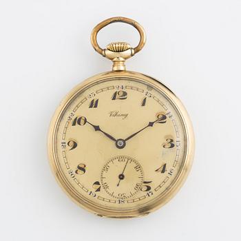 Viking, pocket watch, 14K gold, 50 mm.