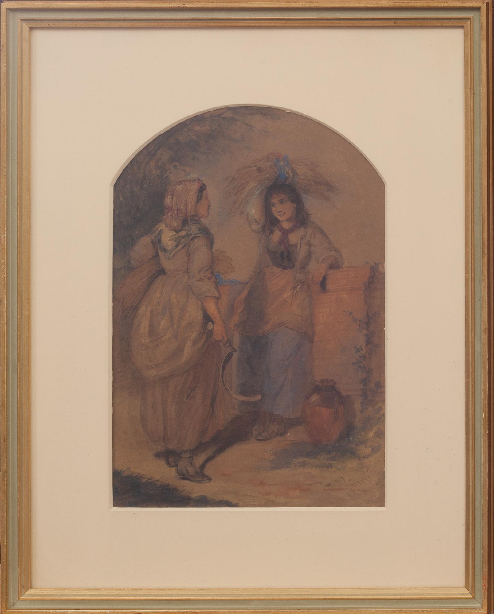 OKÄND KONSTNÄR, akvarell. Monogramsignatur. Daterad 1896.