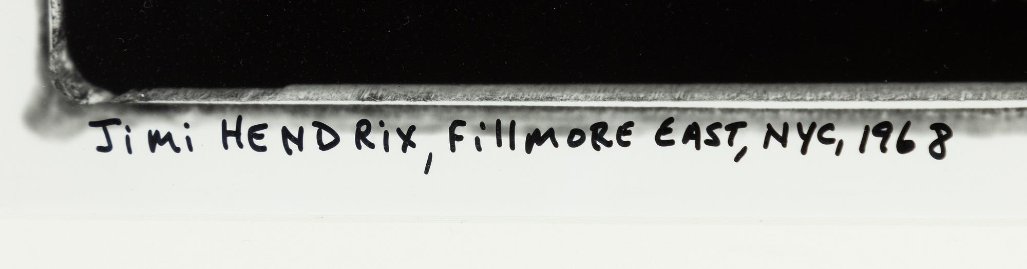 Elliott Landy, "Jimi Hendrix, Filmore East, NYC", 1968.