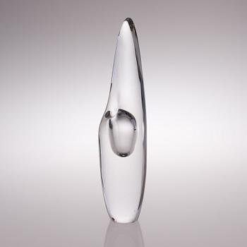 A GLASS SCULPTURE 'Orchid', signed Timo Sarpaneva Iittala -57.