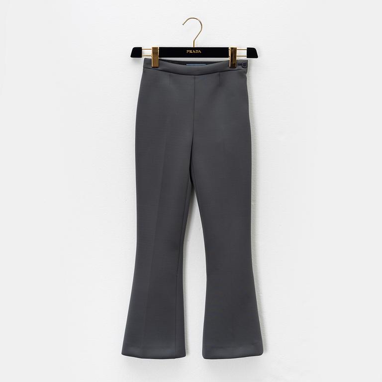 Prada, a pair of grey scuba pants, size 36.