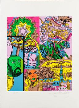 Erró (Gudmundur Gudmundsson) · GUDMUNDUR ERRÓ, färglitografi, signerad och numrerad 95/130, daterad 1991.