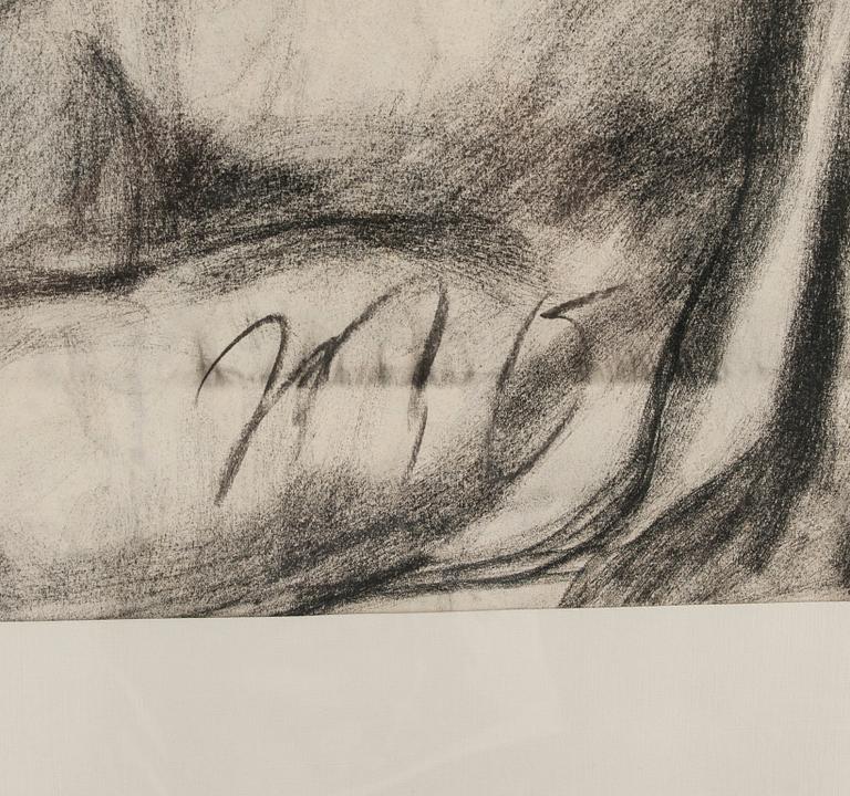 MIKKO OINONEN, kolteckning på papper, signerad, 1900-talets första hälft.