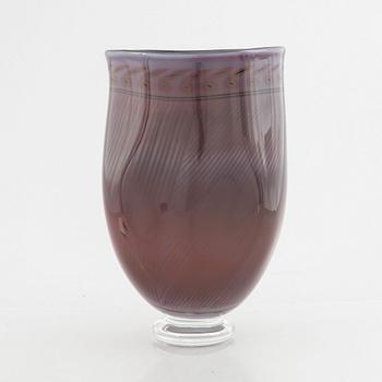 Gunnar Cyrén, a graal glass vase, Orrefors 1989.