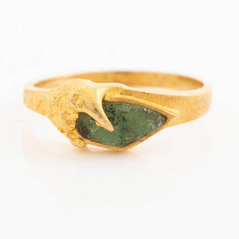 Björn Weckström, Ring "Galateia", 18K gold with zoisite, Finland 1977. By Lapponia.
